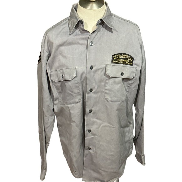 ROYAL CANADIAN‎ MOUNTED POLICE - Royale Du Canada Patch on Shirt Vintage Size 16 - Picture 1 of 5